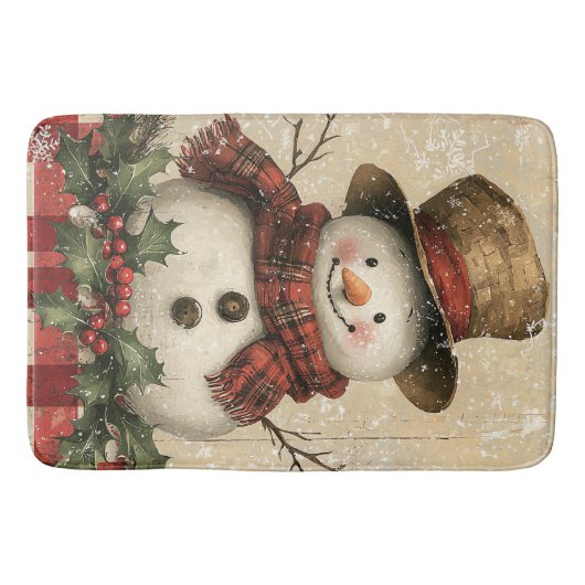 Tapis De Bain Mat de bain Retro Snowman (Devant)