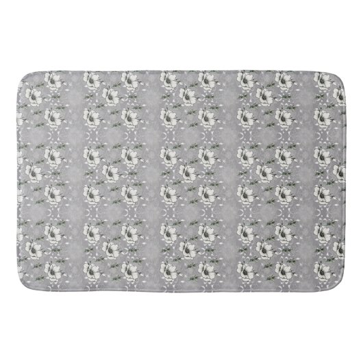 Tapis De Bain Mat de bain rose blanc printemps (Devant)