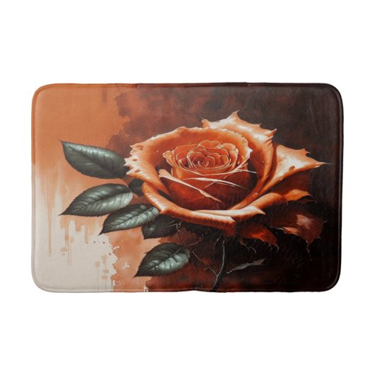 Tapis De Bain Mat de bain Rose gothique orange (Devant)