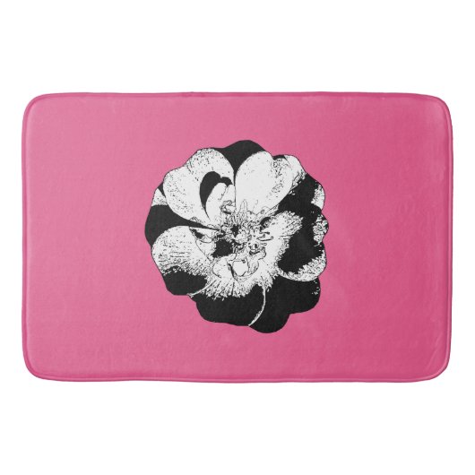Tapis De Bain Mat de bain rose rose monochrome (Devant)