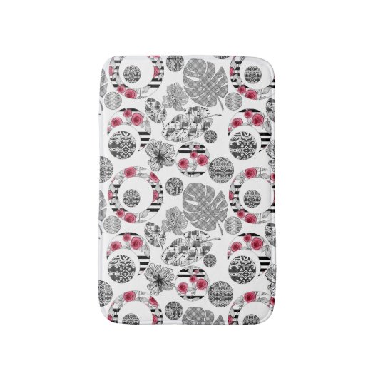 Tapis De Bain Mat de bain, Rouge et Noir, Quilage, Patchwork (Devant (Vertical))