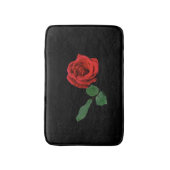 Tapis De Bain Mat de bain simple à fleurs de rose rouge (Devant (Vertical))