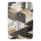 Tapis De Bain mat de bain triangles noir et or abstrait (devant Vertical)