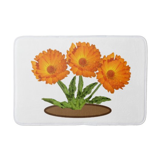 Tapis De Bain Mat de bain - Trois Calendula orange (Devant)