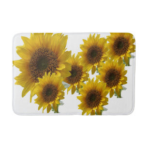 Tapis De Bain Mat de chauve-souris moyen de tournesol blanc