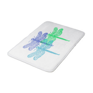 Tapis De Bain Mat en mousse de dragonfly Blues