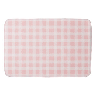 Tapis De Bain Mat En vichy bain rose et blanc