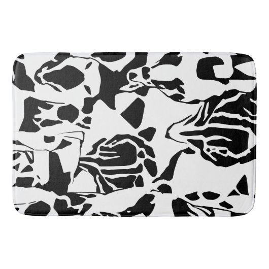 Tapis De Bain Mat noir et blanc Abstrait (Devant)