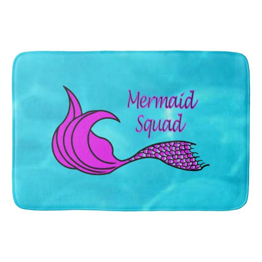 Tapis De Bain Matelas de bain à queue de sirène rose de la crème (Devant)