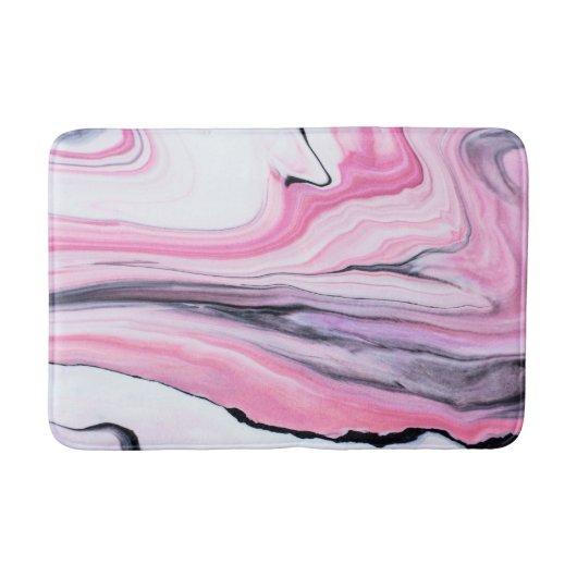 Tapis De Bain Matelas de bain Abstrait en marbre rose et noir (Devant)