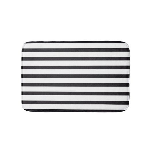 Tapis De Bain Matelas de bain rayé noir et blanc (Devant)