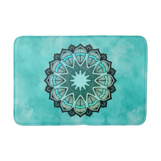 Tapis De Bain Matelas de bain turquoise Mandala (Devant)