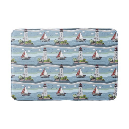 Tapis De Bain Matelas Motif à voile (Devant)