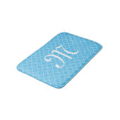 Tapis De Bain Matelas motif monogramme bleu clair (Angle)