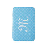 Tapis De Bain Matelas motif monogramme bleu clair (Devant (Vertical))