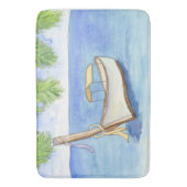 Tapis De Bain Matin à Bali Aquarelle (devant Vertical)