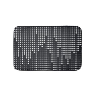 Tapis De Bain Matrice de pois gris blanc noir