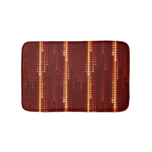 Tapis De Bain Matrice des pois rouges jaunes bordeaux