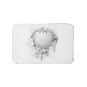 Tapis De Bain Matt de bain blanc de volley-ball déchiré