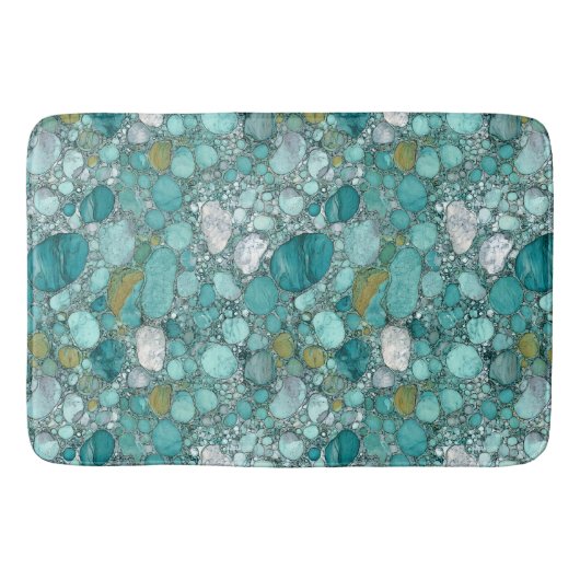 Tapis De Bain Matt de bain en pierres turquoise (Devant)