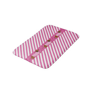 Tapis De Bain Matt de bain rose et blanc