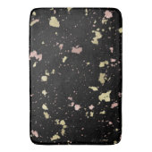 Tapis De Bain Matte Gold et Rose Gold Flakes Noir (devant Vertical)