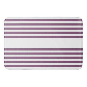 Tapis De Bain Mauve violet blanc cinq bandes motif