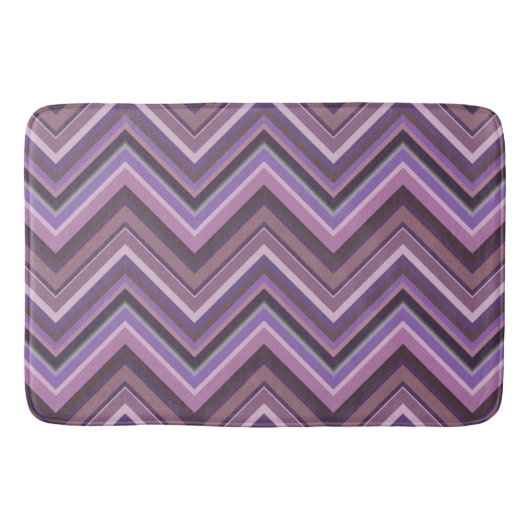Tapis De Bain Mauve zigzag stripes (Devant)