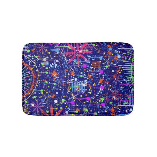 Tapis De Bain Maximalisme Abstrait : Grande Roue la Nuit (Devant)