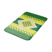 Tapis De Bain Médaillon géométrique vert jaune d'art populaire l (Angle)