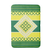 Tapis De Bain Médaillon géométrique vert jaune d'art populaire l (Devant (Vertical))