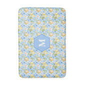 Tapis De Bain Mediterranean Blue Tile Limoncello Monogram Name (Devant (Vertical))
