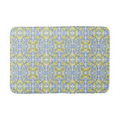 Tapis De Bain Mediterranean Blue & Yellow Lemon Tile Pattern (Devant)