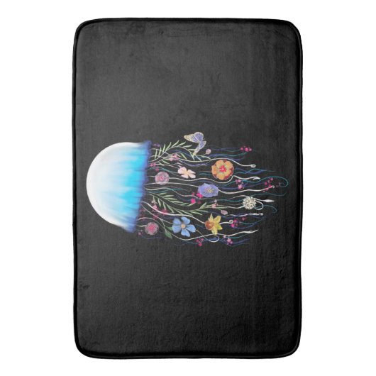 Tapis De Bain Méduse florale (devant Vertical)