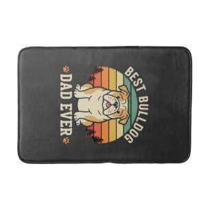 Tapis De Bain Meilleur Papa Bouledogue Retro Vecteur