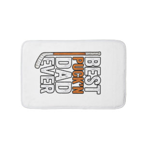 Tapis De Bain Meilleur père de hockey Puck'n Papa Vector Design_