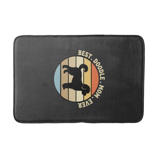 Tapis De Bain Meilleure maman Doodle Rétro Chien (Devant)