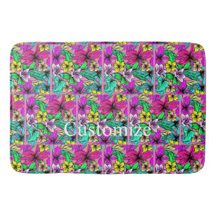 Tapis De Bain Mélange de fleurs tropicales Thunder_Cove