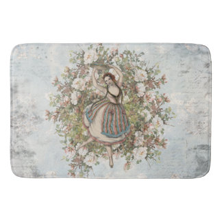 Tapis De Bain Mélange floral gitan et match de danse vintage