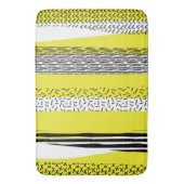 Tapis De Bain Mélange jaune et noir Motif géométrique (devant Vertical)