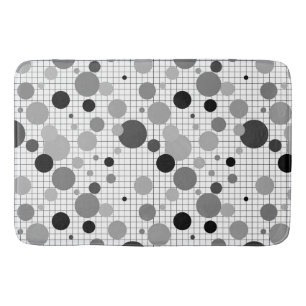 Tapis De Bain Memphis pois noir et blanc, simple Memphis