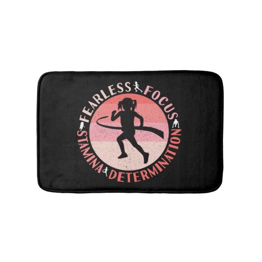 Tapis De Bain Mentalité de course pour filles - Coureuse intrépi (Devant)