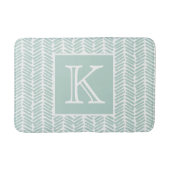 Tapis De Bain Menthe Seaglass Vert Zigzag Blanc (Devant)