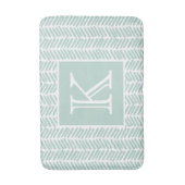 Tapis De Bain Menthe Seaglass Vert Zigzag Blanc (Devant (Vertical))