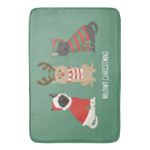 Tapis De Bain Meowy Christmas Cats (devant Vertical)