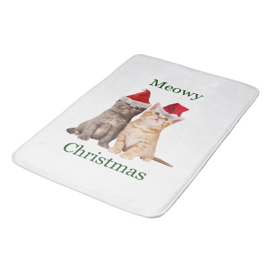 Tapis De Bain Meowy Christmas Kitten Bath Mat (Angle)