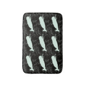 Tapis De Bain mer noire avec baignade baleine blanche (Devant (Vertical))