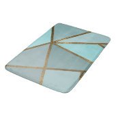 Tapis De Bain Mer Turquoise Vert Bleu & Bronze Géométrique (Angle)
