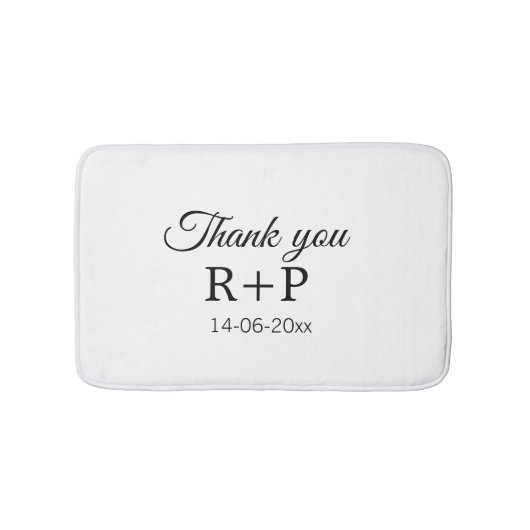 Tapis De Bain Merci d'ajouter l'initiale du nom du couple texte (Devant)