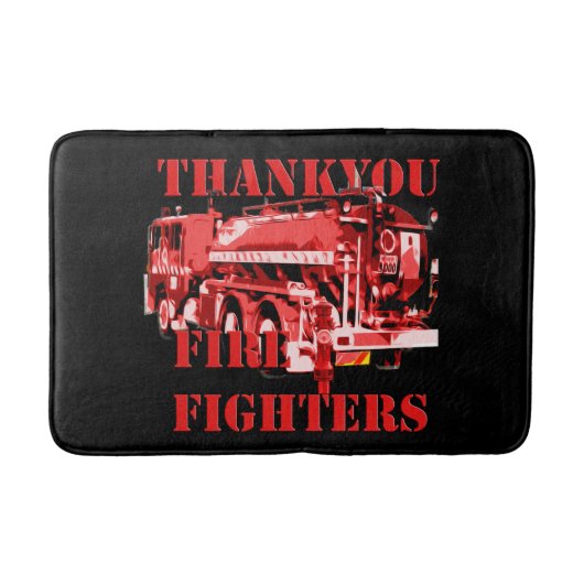 Tapis De Bain Merci Fire Fighters Fire Engine, (Devant)
